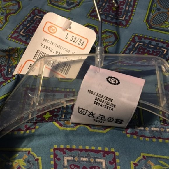 SIGNE INCOGNITO Light Blue Men's Silk Pajama Set With Shorts Size L NWT - Picture 10 of 11